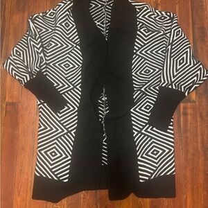 Black and White Geometric Cardigan